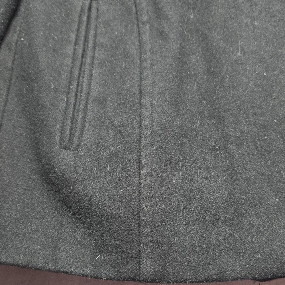 Michael Kors Coat Womens S Black Pea Collared Epaulet Button Long Sleeve